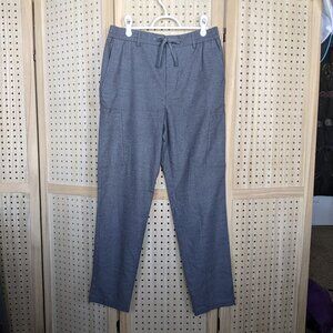 Alfani gray straight leg pants, elastic waistband, zippered cargo pockets